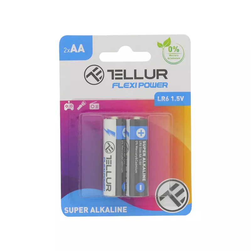 Batterie Tellur AA LR6 1,5 V – 2er-Pack (TLL158541)