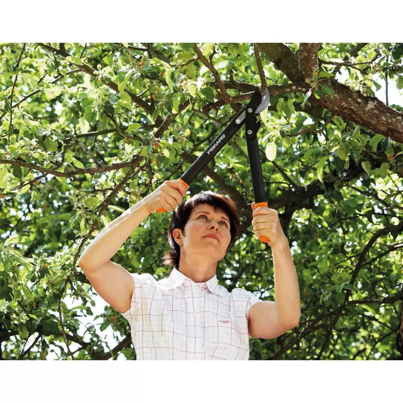 Fiskars 1001555 Gartenschere Bypass Schwarz, Orange