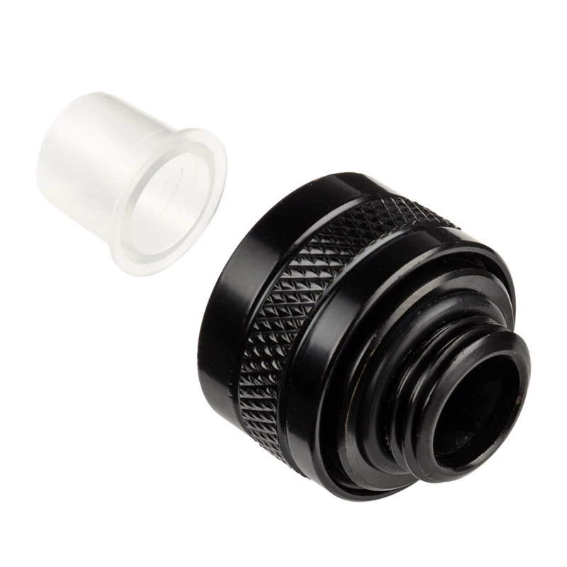 Fitting Alphacool 17471 — Messing schwarz, Ø22 mm, Höhe 20 mm