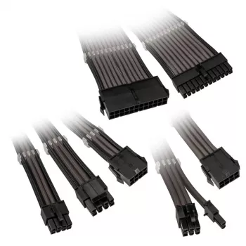 Kabelverlängerungsset Kolink Core Adept – PET-ummantelt, 6-teiliges Set, 20+4-Pin, 8-Pin, 4+4-Pin, 3×6+2-Pin (300–350 mm)