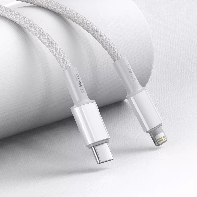 USB-C auf Lightning Baseus High Density Geflechtkabel, 20W, PD, 2m (weiß)