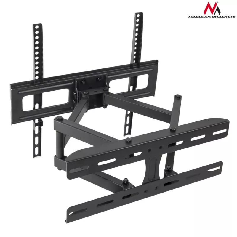 TV-Wandhalterung MACLEAN MC-760 für 32–55 Zoll Fernseher, Stahl, VESA bis 400x400, 30 kg, schwarz, 9,6–44,8 cm