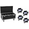 Flutlicht-Set EUROLITE Multiflood 20000999 mit 4 wiederaufladbaren Batterien, 8×10W RGBW LEDs, IP-Schutz