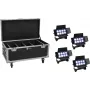 Flutlicht-Set EUROLITE Multiflood 20000999 mit 4 wiederaufladbaren Batterien, 8×10W RGBW LEDs, IP-Schutz