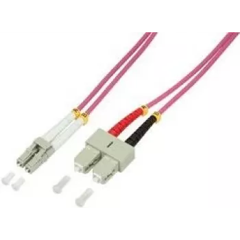 Logilink - Patchkabel - LC Multimode (M) auf SC Multimode (M) - 7,5 m - Glasfaser - 50/125 Mikrometer - OM4 - halogenfrei - heather violet (FP4LS07)