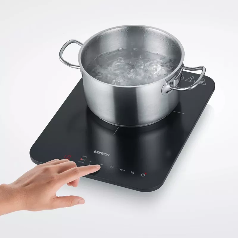 Induktionskochfeld SEVERIN KP 1032, 1-Zonen-Touch-Steuerung, 220 mm Ø, 2000 W, Glasplatte, Tischgerät