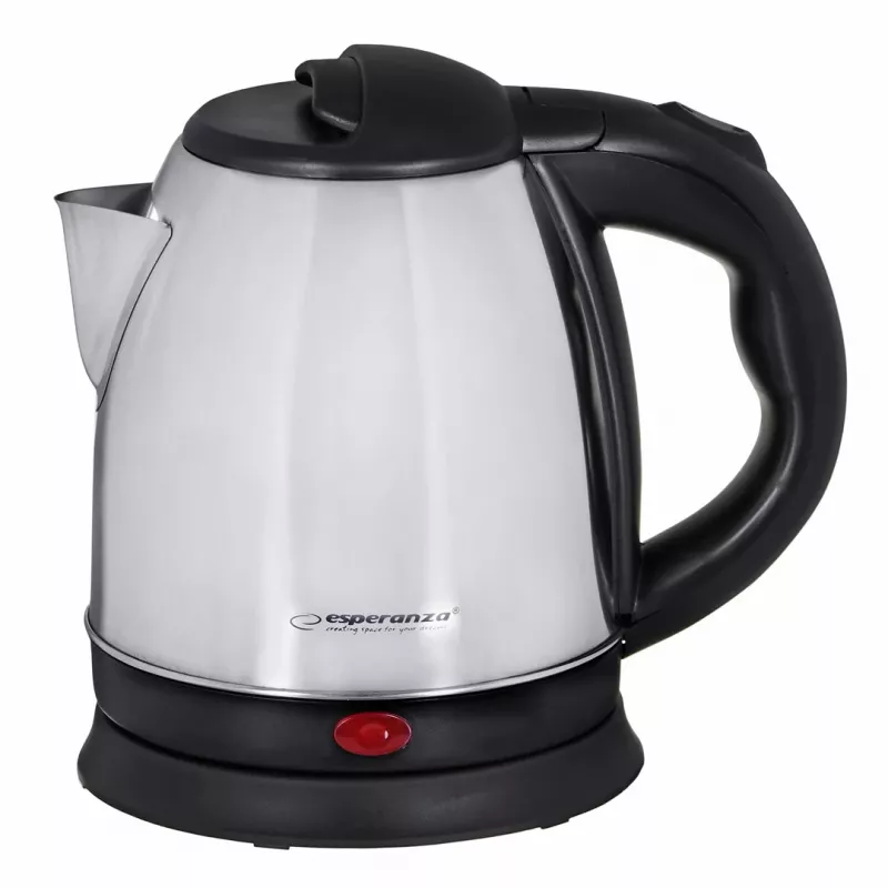 Wasserkocher ESPERANZA 1,0 L Edelstahl und Kunststoff, 1350 W, kabellos, automatische Abschaltung