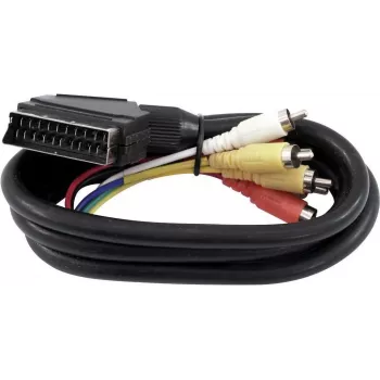 SCART auf 6x Cinch-Adapterkabel Omnitronic 1,5 m