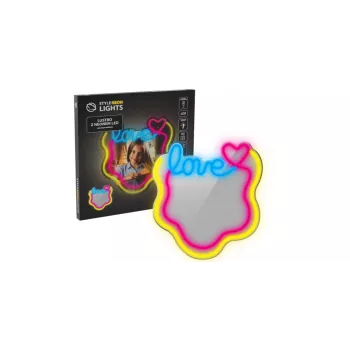 LED-Neon-Spiegelleuchte MANTA MASNL131MT – ‚LOVE‘-Design, integrierte LED-Neon-Beleuchtung