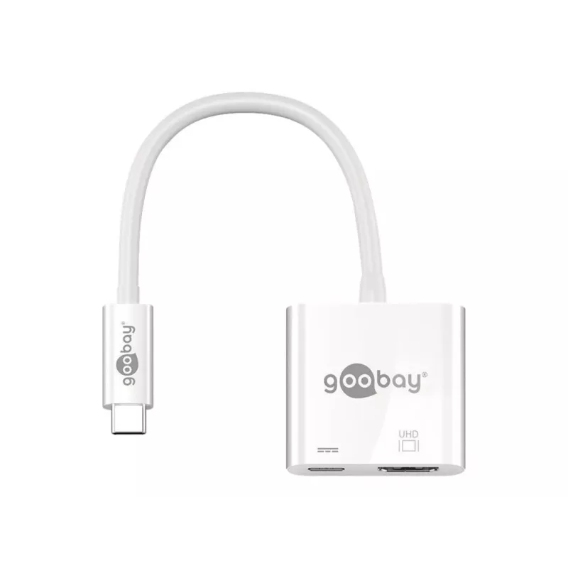 Goobay USB-C™ Multiport Adapter HDMI, Weiß, 0,145 m - erweitert ein USB-C™ Gerät um einen HDMI™ Anschluss (62110)