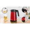 Elektrischer Wasserkocher Bosch TWK7L464 – 1,7 L Fassungsvermögen, 2400 W, rot, Kunststoffgehäuse