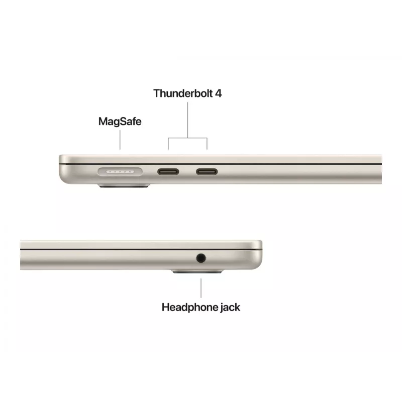MacBook Air 13, Starlight, M4 (10-CPU/10-GPU), 24GB, 512GB, Deutsch, 35W Dual USB-C Netzteil, MC6A4D/A