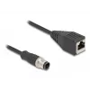 DeLOCK M12 Adapterkabel D-codiert 4-polig Stecker auf RJ45 Buchse 50 cm