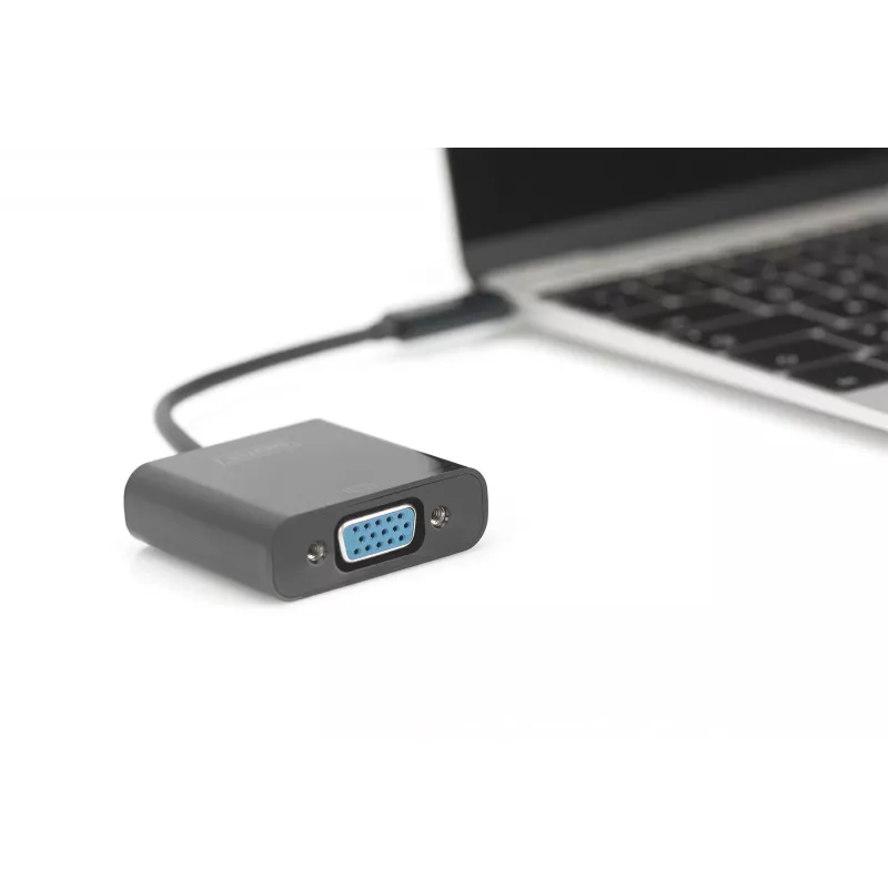 DIGITUS DA-70853 USB-C-auf-VGA-Adapter, Full HD 1080p, schwarz