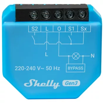 WLAN-Beleuchtungscontroller Shelly Shelly_1L_Gen3 — 1-Kanal-Modul ohne Neutralleiter, 220–240 V, WLAN/Bluetooth, 802.11 b/g/n