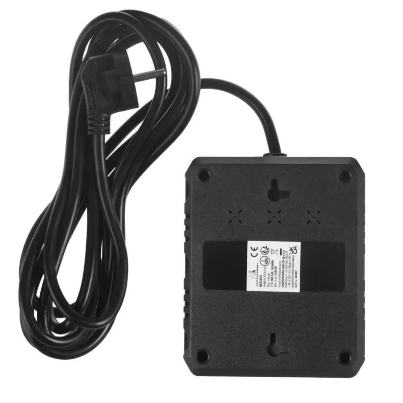 Steckdosenleiste MACLEAN MCE388 B — 2 AC-Steckdosen, 3×USB A, 110–120 V 50/60 Hz, 2500 W, 3 m Kabel, schwarz