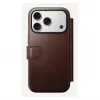 Handyhülle Nomad Modern Leather Folio für iPhone 17 Pro, Leder/Aluminium, 16 cm (6,3 Zoll) braun, 4 Kartenfächer