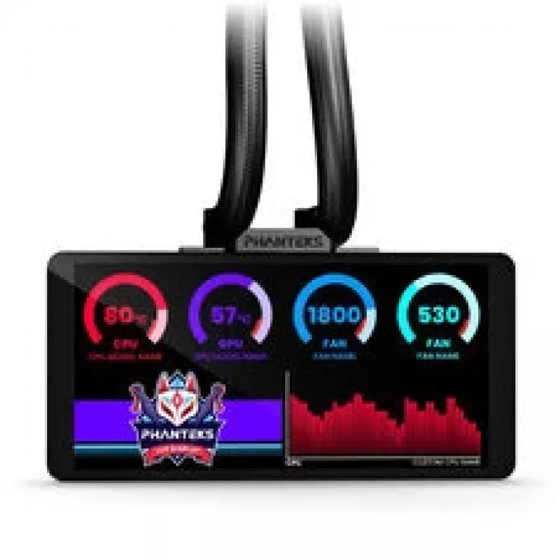 Phanteks Glacier One 360M25 LCD AiO-Flüssigkeitskühlung, 6-Zoll-Display - 360 mm, schwarz