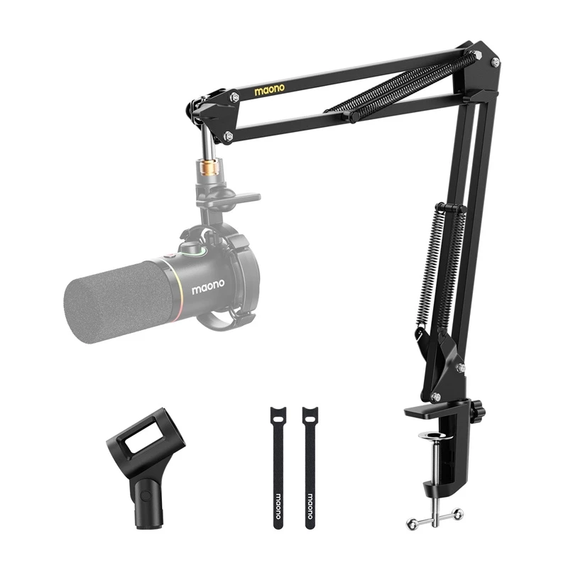 Boom-Mikrofonstativ MAONO B01 (BA20) – Tischmontagebasis, schwarz, max. Tischtiefe 4,5 cm