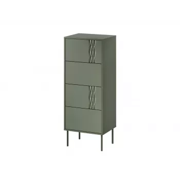 Kommode cama meble Cama 4S TRESSE 50x40x125 cm, mattgrün, 4 Schubladen, Spanplatte