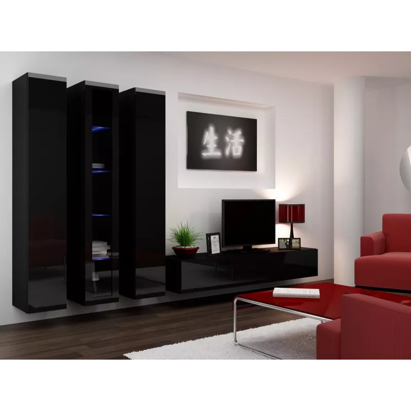 Cama TV-Ständer VIGO '180' 30/180/40 schwarz/schwarz glänzend