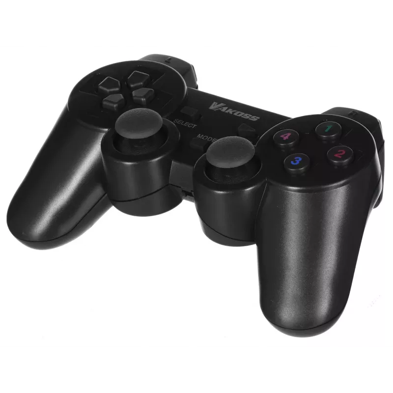 Gamepad VAKOSS GP-3925BK Schwarz kabellos RF analog/digital für PC und PlayStation 3, 12 Tasten, 2,4 GHz, Nano-Empfänger