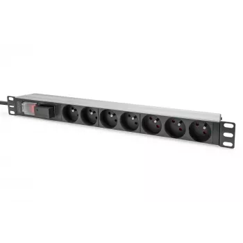 Digitus Steckdosenleiste mit Aluminiumprofil 7-fach CEE 7/5 Buchsen 2 m Kabel