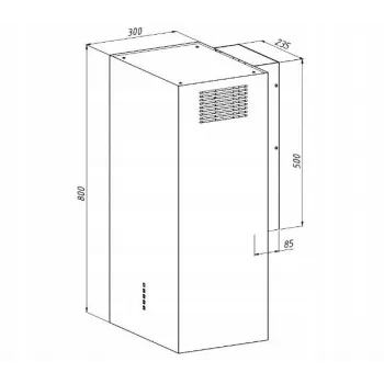 Wandhaube AKPO WK-4 CUBERA WL Schwarz Matt T520 M3, 400 mm, 450 m³/h, Aluminiumfilter