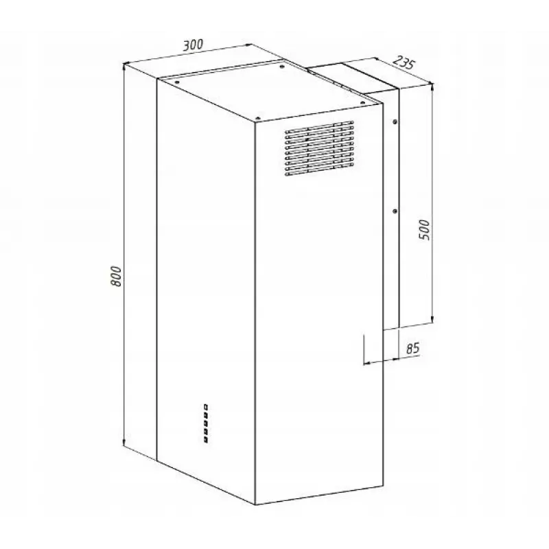Wandhaube AKPO WK-4 CUBERA WL Schwarz Matt T520 M3, 400 mm, 450 m³/h, Aluminiumfilter