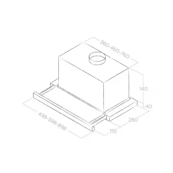 Einbau-Dunstabzugshaube Elica Elite 14 LUX 60 BL — 598 mm Breite, 368 m³/h Abluftleistung, Aluminium-Fettfilter, LED, 62 dB