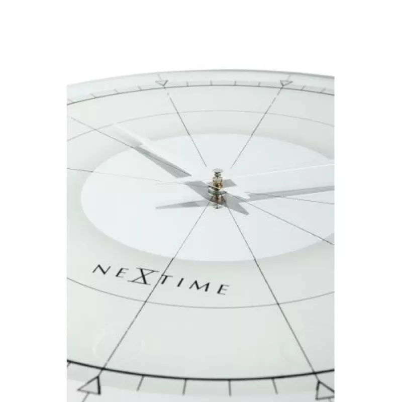 NeXtime Uhr 8125 Fancy Round, Ø43 cm, Wand, Weiß/Silber