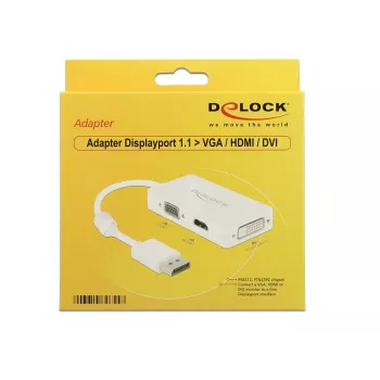 Kabel DeLOCK 0,16m DisplayPort VGA HDMI DVI-D