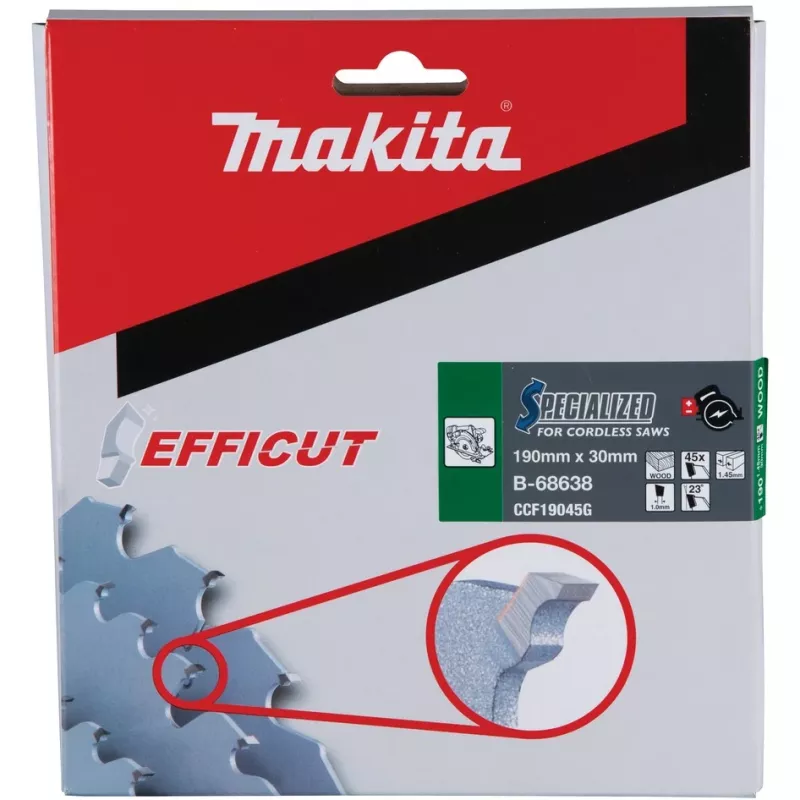 Makita Efficut - Kreissägeblatt - für Holz, Metall - 190 mm - 45 Zähne (B-68638)