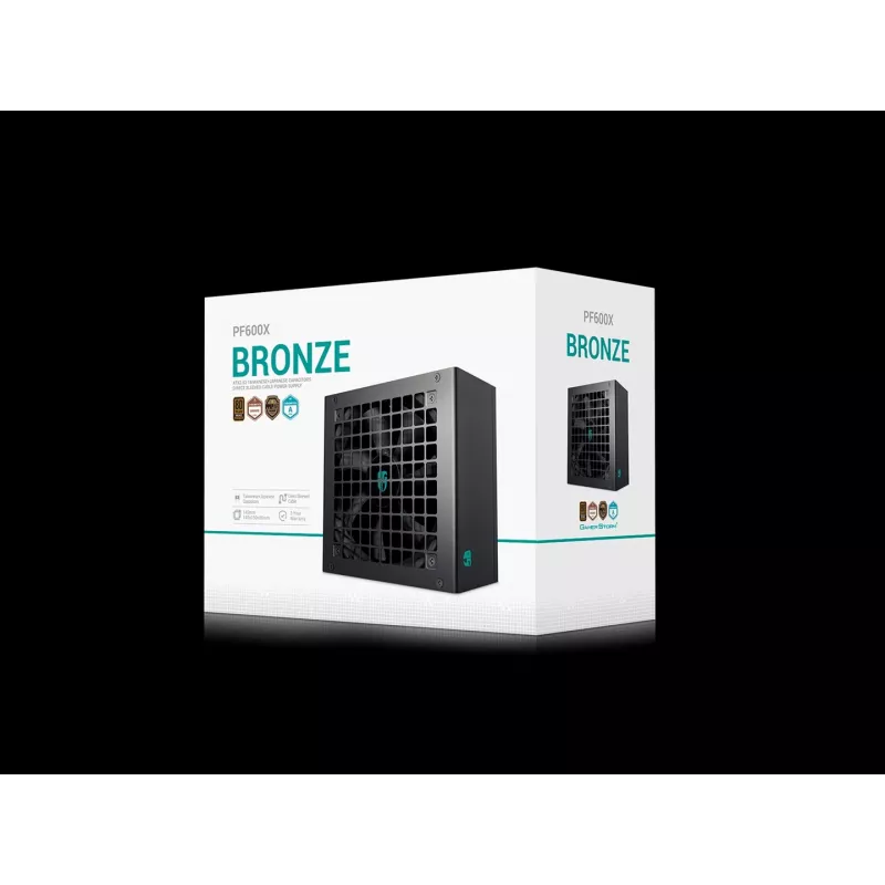 ATX-Netzteil DeepCool PF600X 600W 80 PLUS Bronze, 600 W, 12 cm Lüfter, ATX 2.52, 24-polig, 2×(6+2) PCIe, 8×SATA