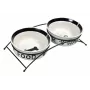 Keramik-Hundenapf Trixie MISKI 0,6 L, 15 cm Durchmesser, schwarz, rutschfeste Füße, spülmaschinenfest, Set mit 2