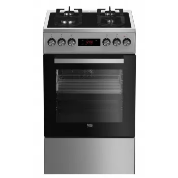 Freistehender Gas-Elektro-Herd BEKO FSMT55330DXDS, 5 Brenner, 60 cm, Edelstahl, Backofen 60 L, Energieklasse A