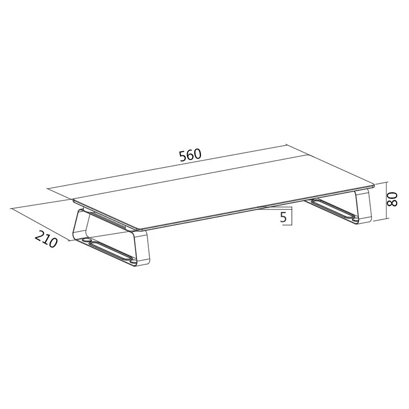 Glas-Monitorerhöhung für Tischplatte, max. 20 kg