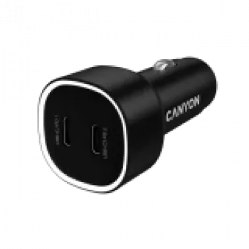 Auto-Ladegerät CANYON OnDrive 60 PD 60W 2xUSB-C — 60W Leistung, 2 USB-C-Anschlüsse, schwarz