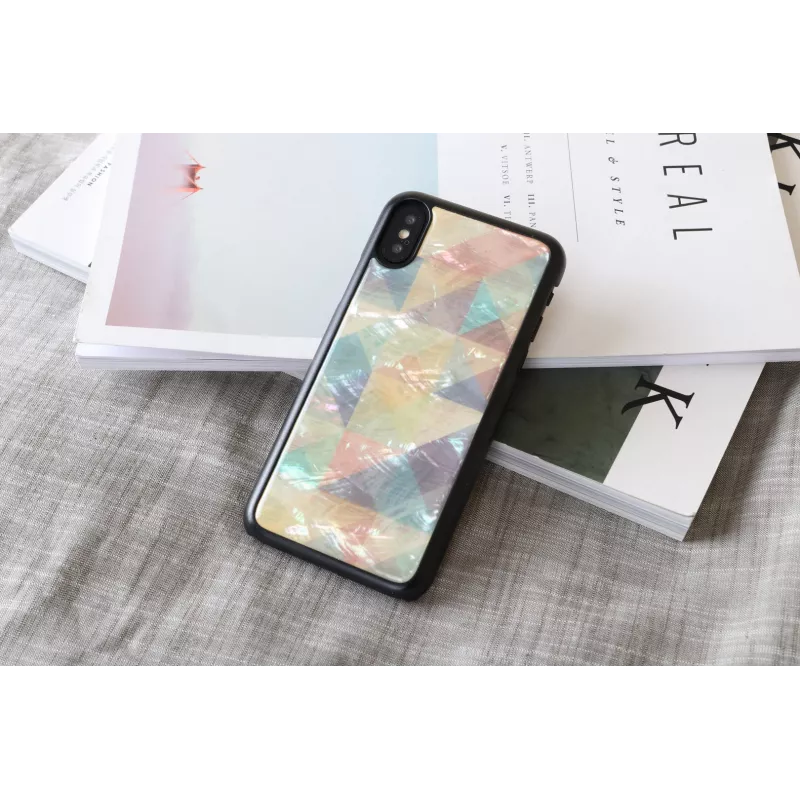 Smartphone-Hülle iKins für iPhone XS / iPhone XS Mosaic Schwarz