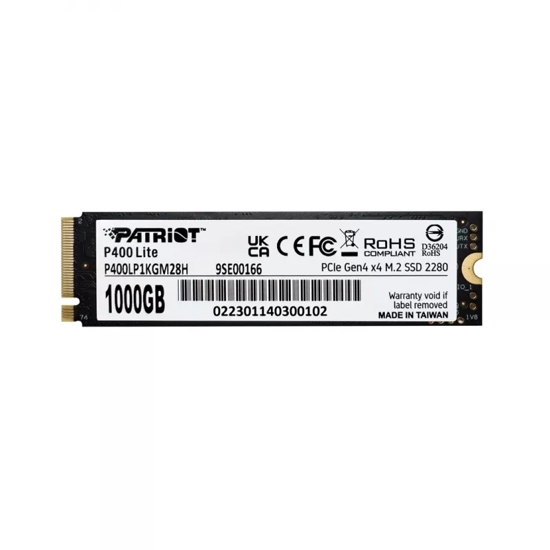 SSD PATRIOT P400 Lite M.2 1 TB PCIe Gen4 x4 NVMe, 80×22×3,8 mm, TBW 560