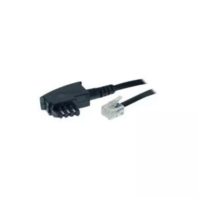 Flaches Telefonkabel ShiverPeaks S-Impuls 70105 15 m TAE-F auf RJ-10 schwarz Stecker–Stecker