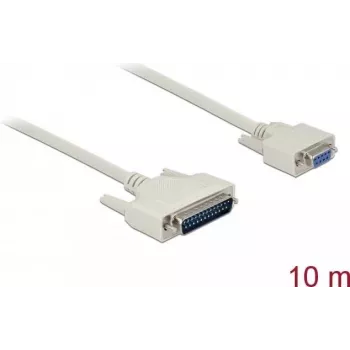 Serielles Kabel DELOCK 86877 — D-Sub 25-polig auf D-Sub 9-polig, 10 m, beige