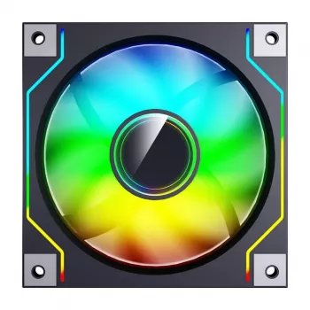 120-mm-Computergehäuselüfter Darkflash DM20 Schwarz, 3‑Pin-Anschluss, Standard-Luftstrom