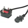 VALUE - Stromkabel - BS 1363 (M) abgewinkelt auf IEC 60320 C13 gerade - AC 250 V - 10 A - 1,8 m - Schwarz