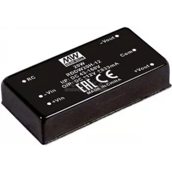 Netzteil Mean Well RDDW20G-15 — 20 W, 15 V Ausgang, Eingang 18–75 V, RoHS, 35 g