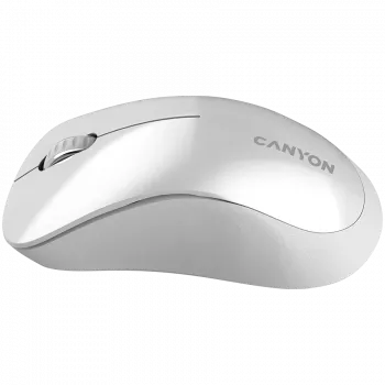 CANYON MW-11, 2,4 GHz kabellose Maus, mit 3 Tasten, DPI 1200, Batterie:AAA*2 Stück, perlweiß grau 67*109*38 mm 0,063 kg