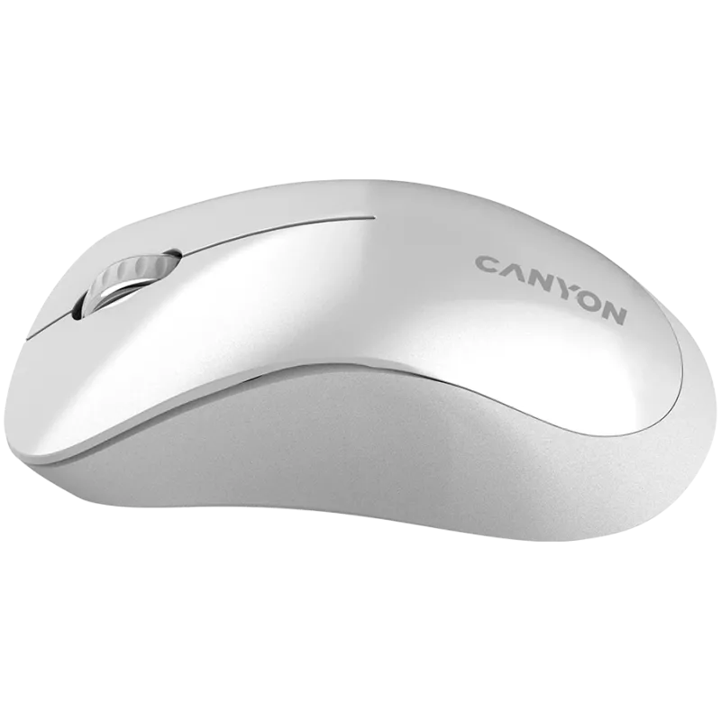 CANYON MW-11, 2,4 GHz kabellose Maus, mit 3 Tasten, DPI 1200, Batterie:AAA*2 Stück, perlweiß grau 67*109*38 mm 0,063 kg