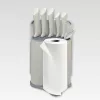 Messer-Besteckset Maestro MR-1413-Grau – 8-teilig, Edelstahlklingen, graue Griffe, enthält Kochmesser, Brotmesser, Schneidemesser, Universalmesser, Schälmesser, Sparschäler, Schneidebrett, Küchenpapierhalter