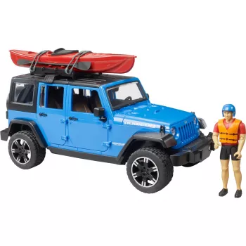 Spielzeugmodellfahrzeug BRUDER Jeep Wrangler Rubicon Unlimited mit Kajak und Figur BR-02529