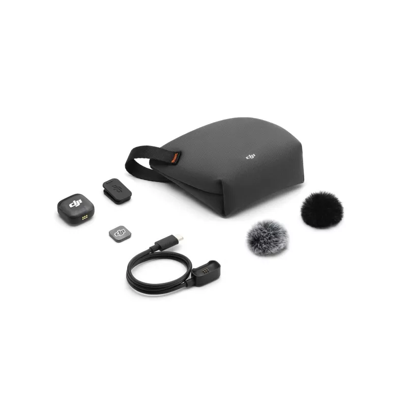 Drahtloser Bodypack-Sender DJI MIC 3 – kompakter tragbarer Mikrofonsender, Schwarz/Grau